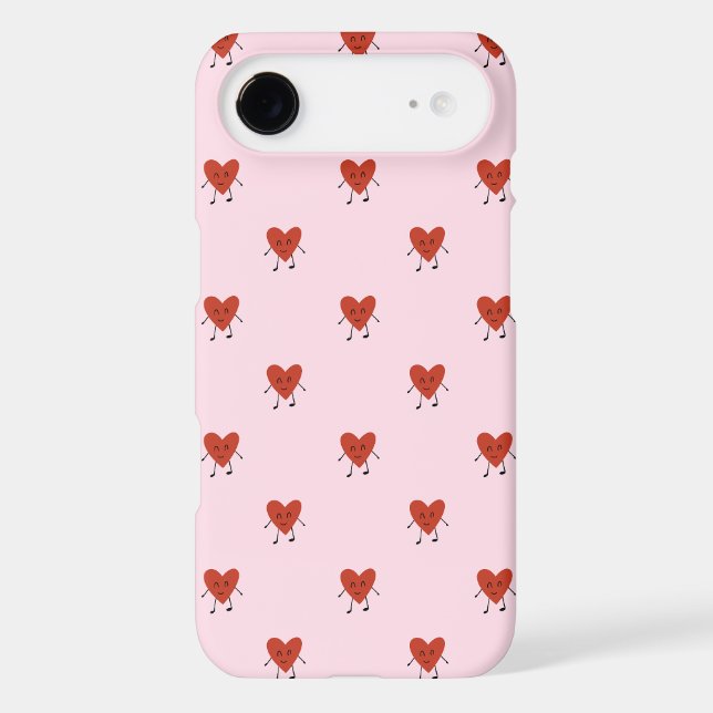 Cute Red Hearts Seamless Love Pattern on Pink (Back)