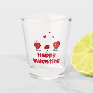 cute red hearts shot glass