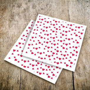 Cute Red Hearts Simple Minimalist Pattern Napkin