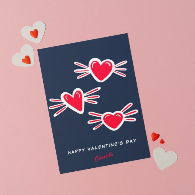 Cute Red Hearts Valentine Day Holiday Card  (Creator Uploaded)
