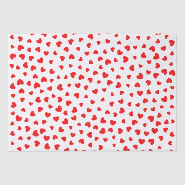 Cute Red Hearts Valentines Day  Tissue Paper (Front)