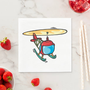 Cute Red Helicopter Fun Aviation Design  Napkin