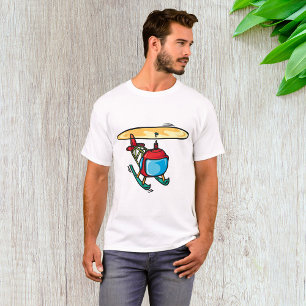 Cute Red Helicopter Fun Aviation Design  T-Shirt