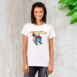 Cute Red Helicopter Fun Aviation Design T-Shirt