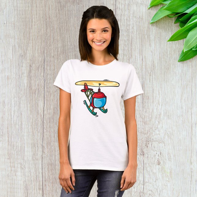 Cute Red Helicopter Fun Aviation Design  T-Shirt (Creator Uploaded)
