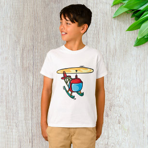 Cute Red Helicopter Fun Aviation Design T-Shirt