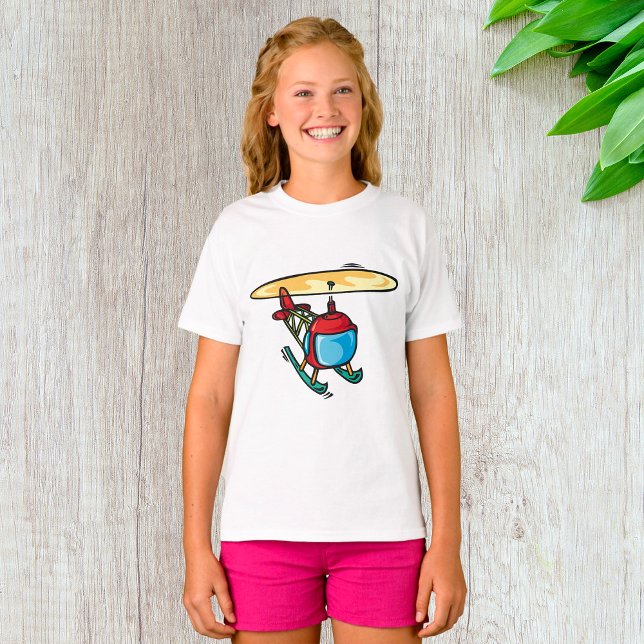 Cute Red Helicopter Fun Aviation Design  T-Shirt (Creator Uploaded)