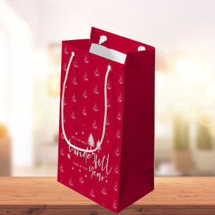 Cute Red Its The Most Wonderful Time Of The Year Small Gift Bag