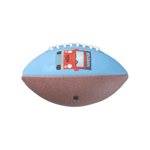 Cute red kawaii truck cartoon illustration football