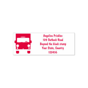 Cute red kawaii truck cartoon illustration self-inking stamp