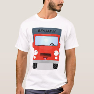 Cute red kawaii truck cartoon illustration T-Shirt