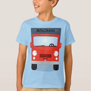 Cute red kawaii truck cartoon illustration T-Shirt