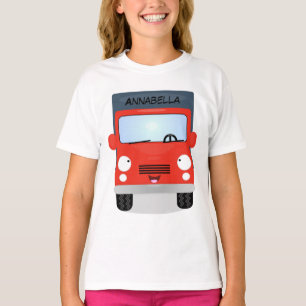 Cute red kawaii truck cartoon illustration T-Shirt