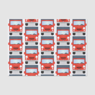 Cute red kawaii truck cartoon illustration tissue paper