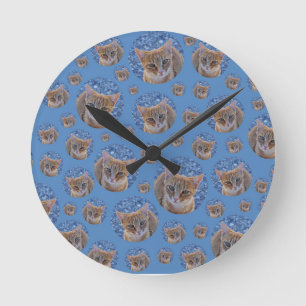 Cute red kitten - cat pattern round clock