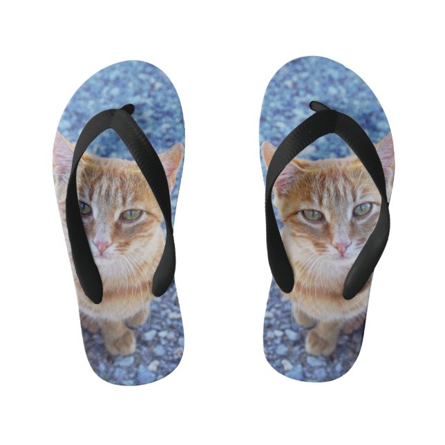 Cute red kitten kid's jandals (Footbed)