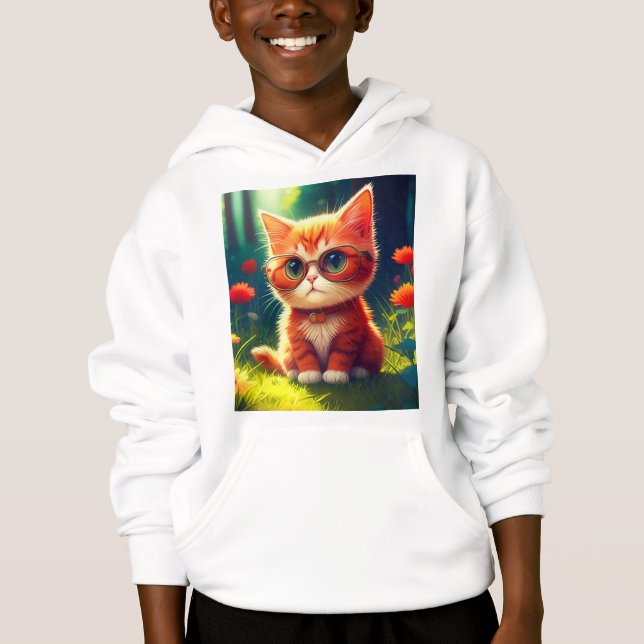 Cute Red Kitten Wearing Glasses-365478 (Front)
