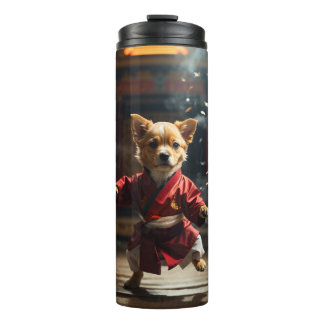 Cute Red Kung Fu Puppy Thermal Tumbler