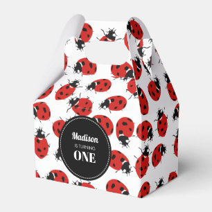 Cute Red Ladybug Birthday Party Favour Box