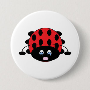 Cute Red Ladybug Button