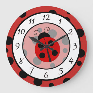 Cute Red Ladybug Clock