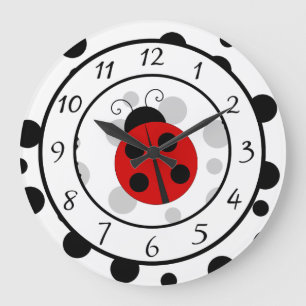 Cute Red Ladybug Clock