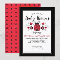 Cute Red Ladybug Girl Baby Shower