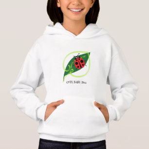 Cute Red ladybug Green Love Leaf girly kids