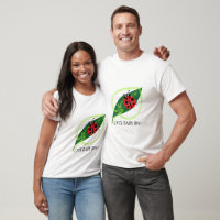 Cute Red ladybug Green Love Leaf girly kids