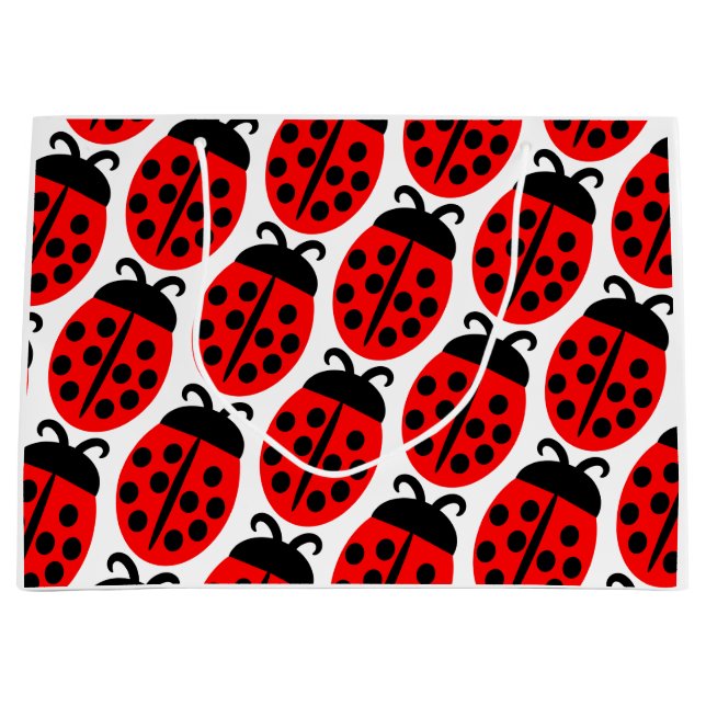 Cute Red Ladybug  Large Gift Bag (Front)