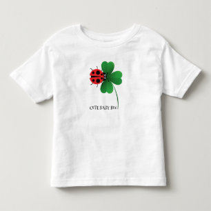 Cute red ladybug on Lucky leaf Kids Toddler T-Shirt