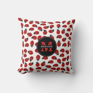 Cute Red Ladybug Pattern Cushion