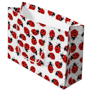 Cute Red Ladybug Pattern Large Gift Bag