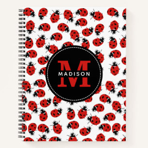 Cute Red Ladybug Pattern  Notebook