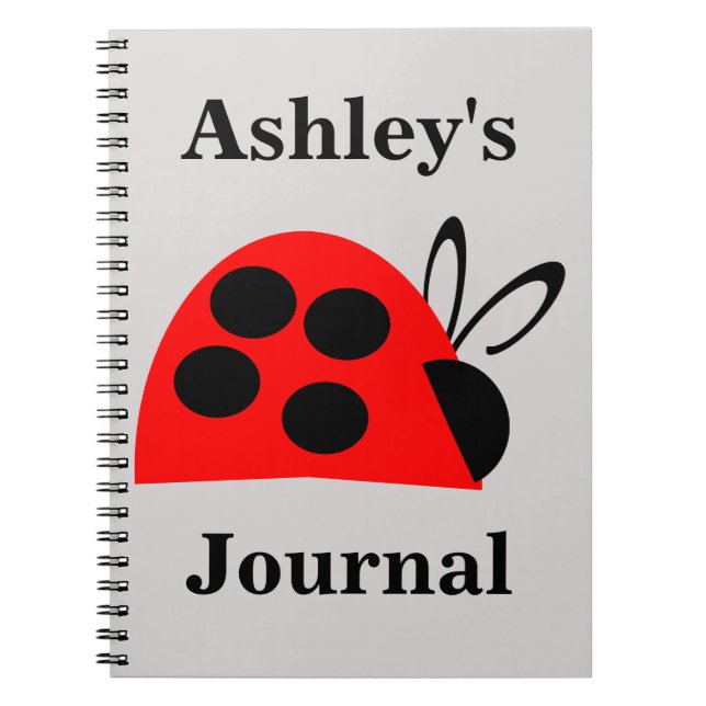 Cute Red Ladybug Personalised Journal (Front)