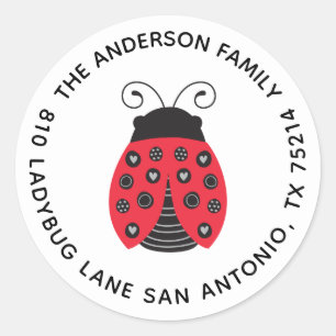 Cute Red Ladybug Return Address Label