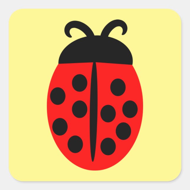 Cute Red Ladybug Sticker (Front)