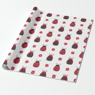 Cute Red Ladybug Wrapping Paper