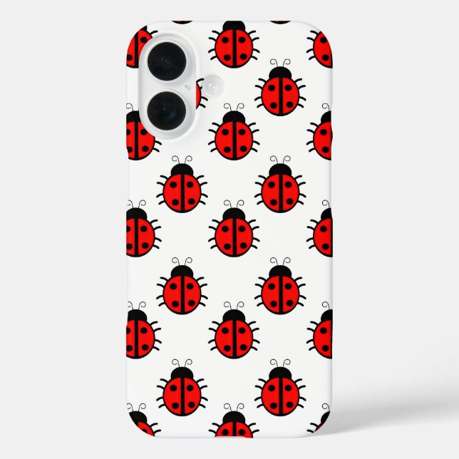 Cute Red Ladybugs Pattern and Cheerful Insect Case-Mate iPhone Case (Back)