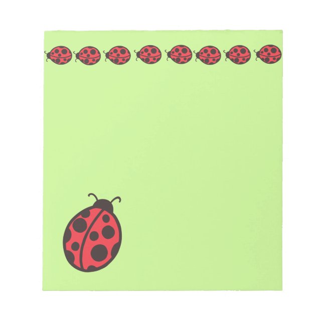 Cute Red Ladybugs Teacher's Notepad Gift (Front)