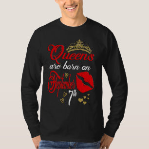 Cute Red Lips Queens are Born on September 7th Vir T-Shirt