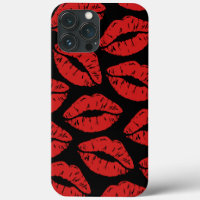 Cute Red Lipstick Kisses Kiss Lips pattern