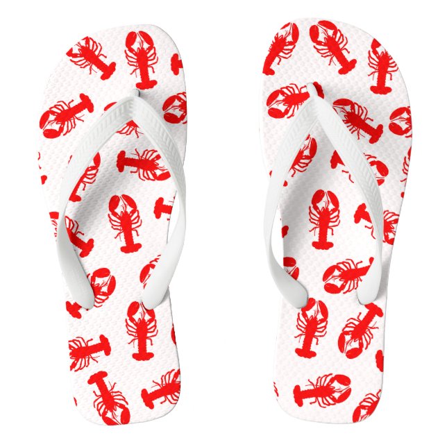 Cute Red Lobster Animal Pattern Jandals (Footbed)