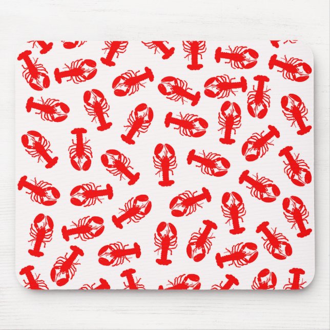 Cute Red Lobster Animal Pattern Mouse Pad (Front)