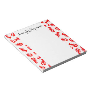 Cute Red Lobster Animal Pattern Notepad