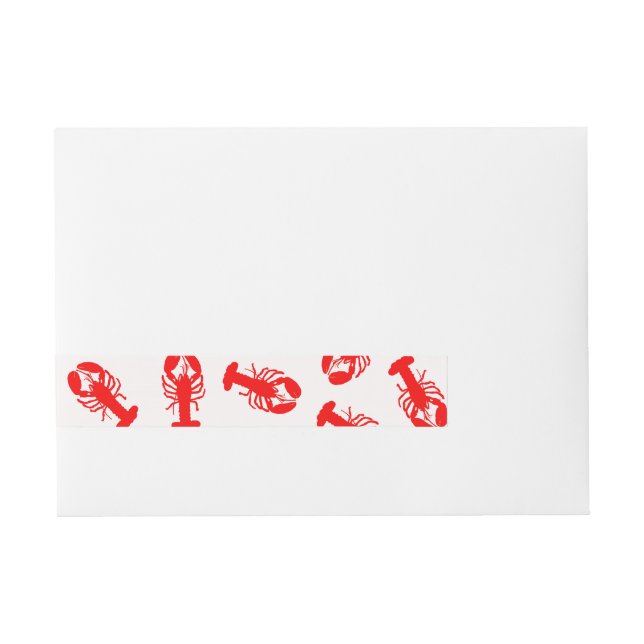 Cute Red Lobster Animal Pattern Wraparound Address Label (Front)