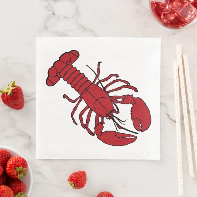 Cute red Lobster party dinner napkins (Insitu)
