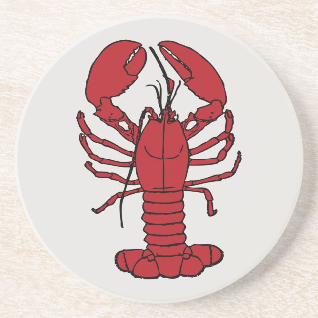 cute red lobster  sandstone coaster (Front)