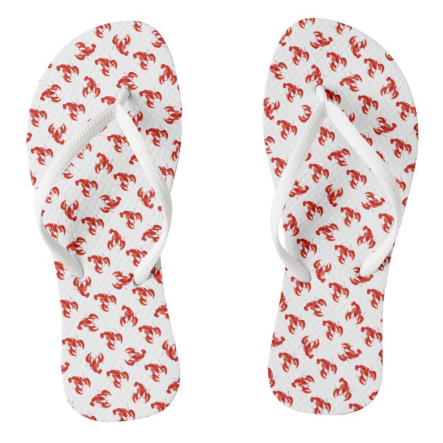 Cute Red Lobsters Jandals (Footbed)