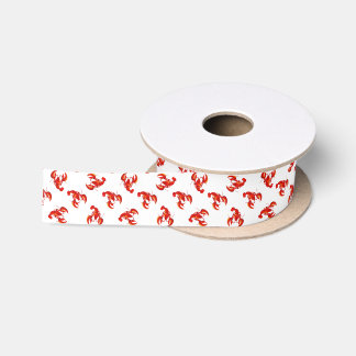 Cute Red Lobsters Satin Ribbon
